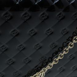 Pre Owned Fendi Black Patent Leather Fendilicious Wallet On Chain