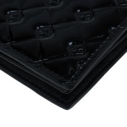 Pre Owned Fendi Black Patent Leather Fendilicious Wallet On Chain