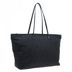 Pre Owned Fendi Tobacco Zucca Roll Tote Bag