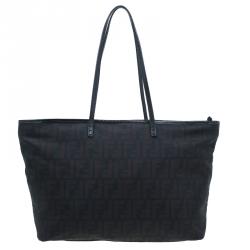 Pre Owned Fendi Tobacco Zucca Roll Tote Bag