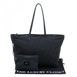 Pre Owned Fendi Tobacco Zucca Roll Tote Bag