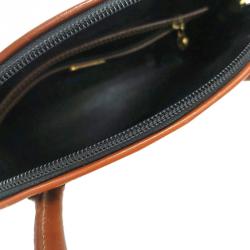 Pre Owned Fendi Tobacco Pequin Stripe Canvas Small Tote with Shoulder Strap