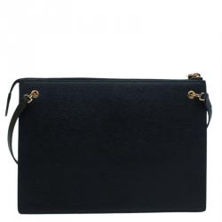 Pre Owned Fendi Black Textured Leather 2Jours Bugs Crossbody Bag