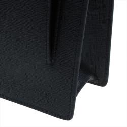 Pre Owned Fendi Black Textured Leather 2Jours Bugs Crossbody Bag