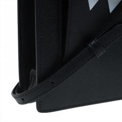 Pre Owned Fendi Black Textured Leather 2Jours Bugs Crossbody Bag