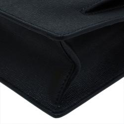 Pre Owned Fendi Black Textured Leather 2Jours Bugs Crossbody Bag