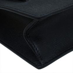 Pre Owned Fendi Black Textured Leather 2Jours Bugs Crossbody Bag