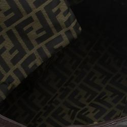 Pre Owned Fendi Brown Textured Leather Large Spy Hobo