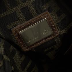 Pre Owned Fendi Brown Textured Leather Large Spy Hobo