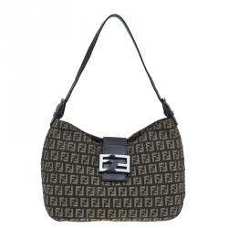 Fendi Brown Zucca Canvas Baguette Shoulder Bag