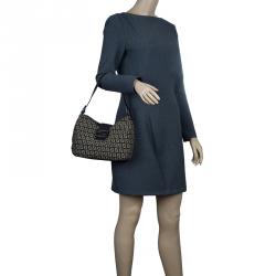 Fendi Brown Zucca Canvas Baguette Shoulder Bag