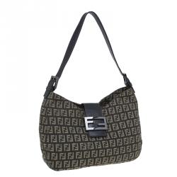 Fendi Brown Zucca Canvas Baguette Shoulder Bag