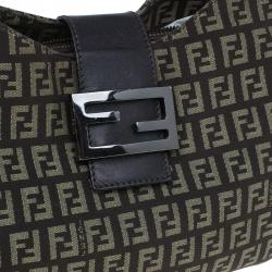 Fendi Brown Zucca Canvas Baguette Shoulder Bag