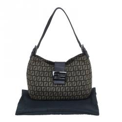 Fendi Brown Zucca Canvas Baguette Shoulder Bag