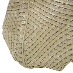 Pre Owned Fendi Cream Woven Patent Leather and Canvas Large Mia Shoulder Bag