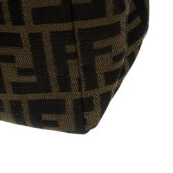 Pre Owned Fendi Tobacco Zucca Canvas Bauletto Bag