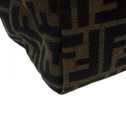 Pre Owned Fendi Tobacco Zucca Canvas Bauletto Bag
