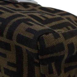 Pre Owned Fendi Tobacco Zucca Canvas Bauletto Bag