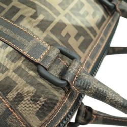 Pre Owned Fendi Tobacco Zucca Mesh Bauletto Boston