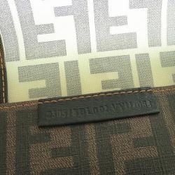 Pre Owned Fendi Tobacco Zucca Mesh Bauletto Boston
