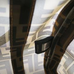 Pre Owned Fendi Tobacco Zucca Mesh Bauletto Boston