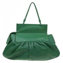 Pre Owned Fendi Green Leather To You Convertible Clutch Bag