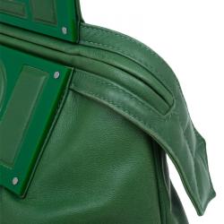 Pre Owned Fendi Green Leather To You Convertible Clutch Bag