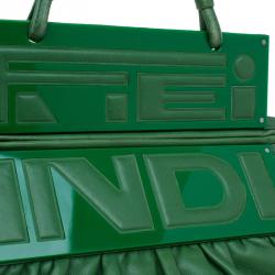 Pre Owned Fendi Green Leather To You Convertible Clutch Bag