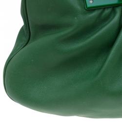 Pre Owned Fendi Green Leather To You Convertible Clutch Bag