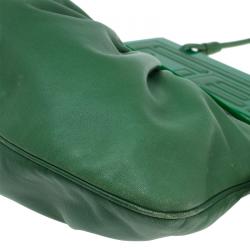 Pre Owned Fendi Green Leather To You Convertible Clutch Bag
