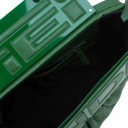 Pre Owned Fendi Green Leather To You Convertible Clutch Bag