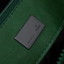 Pre Owned Fendi Green Leather To You Convertible Clutch Bag