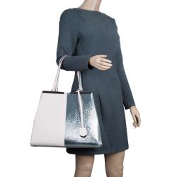 Pre Owned Fendi Bi Color Leather Large 3Jours Tote Bag