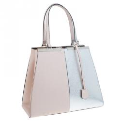 Pre Owned Fendi Bi Color Leather Large 3Jours Tote Bag