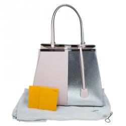 Pre Owned Fendi Bi Color Leather Large 3Jours Tote Bag