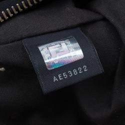 Pre Owned Fendi Black Zucchino Canvas Borsa Forever Pochette