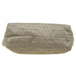 Pre Owned Fendi Green Zucchino Canvas Roll Tote