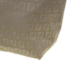 Pre Owned Fendi Green Zucchino Canvas Roll Tote