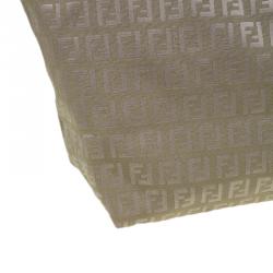 Pre Owned Fendi Green Zucchino Canvas Roll Tote