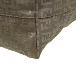 Pre Owned Fendi Green Zucchino Canvas Roll Tote