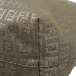 Pre Owned Fendi Green Zucchino Canvas Roll Tote