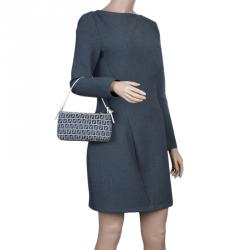 Pre Owned Fendi Dark Blue Zucchino Canvas Pochette