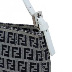 Pre Owned Fendi Dark Blue Zucchino Canvas Pochette