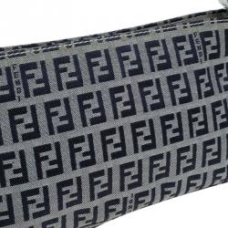 Pre Owned Fendi Dark Blue Zucchino Canvas Pochette
