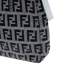 Pre Owned Fendi Dark Blue Zucchino Canvas Pochette
