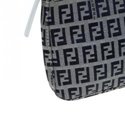 Pre Owned Fendi Dark Blue Zucchino Canvas Pochette