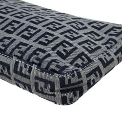 Pre Owned Fendi Dark Blue Zucchino Canvas Pochette