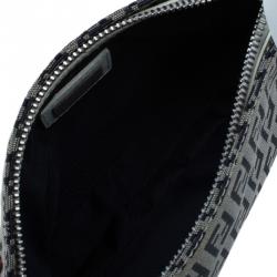 Pre Owned Fendi Dark Blue Zucchino Canvas Pochette