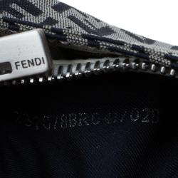 Pre Owned Fendi Dark Blue Zucchino Canvas Pochette