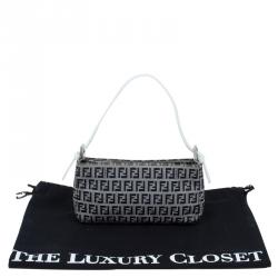 Pre Owned Fendi Dark Blue Zucchino Canvas Pochette